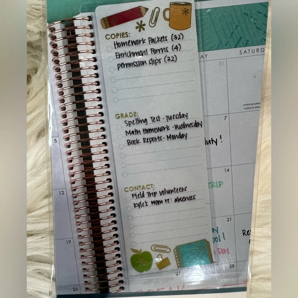 NWT Erin Condren Snap In Teacher theme Planner Dashboard